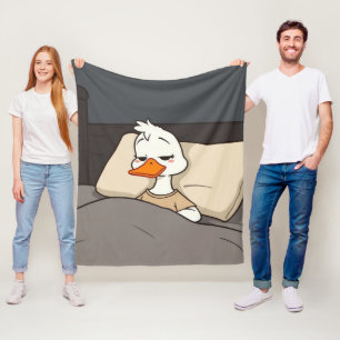 Sleepy Duck-Cute Cartoon Animal Cosy Bedtime Throw Fleece Blanket
