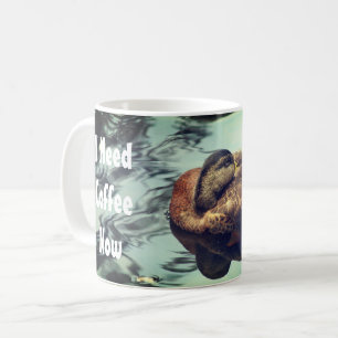 Sleepy Duck Need Coffee Now Funny  Mug