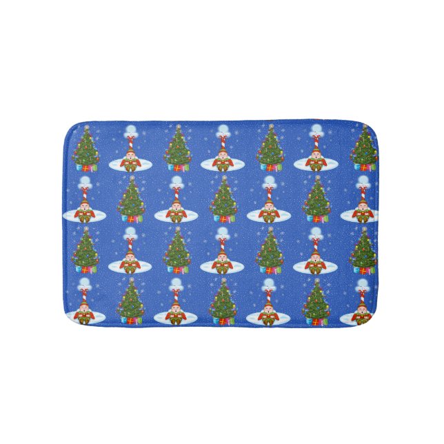 Sleepy Elf Christmas Bath Mat (Front)