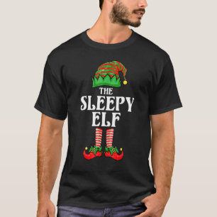 Sleepy Elf Matching Family Group Christmas Party P T-Shirt