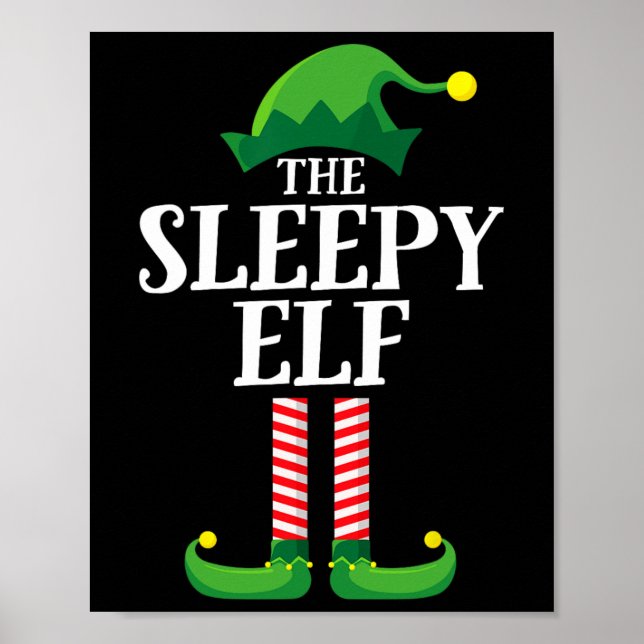 Sleepy Elf Matching Family Group Christmas Party  Poster (Front)