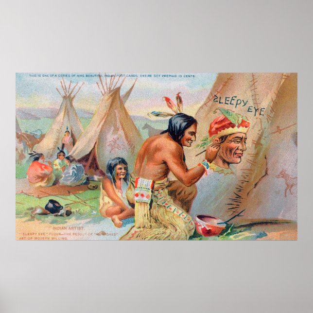 Sleepy Eye Flour Ad with Indians Poster (Front)