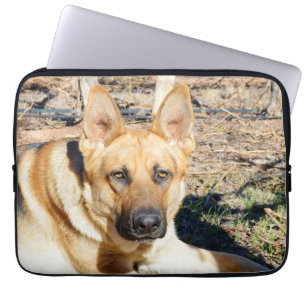 Sleepy Eyed German Shepherd, Laptop Sleeve