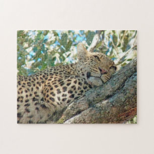 Sleepy-Eyed Leopard Jigsaw Puzzle