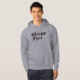Sleepy Face: Black - Basic Hooded Sweatshirt