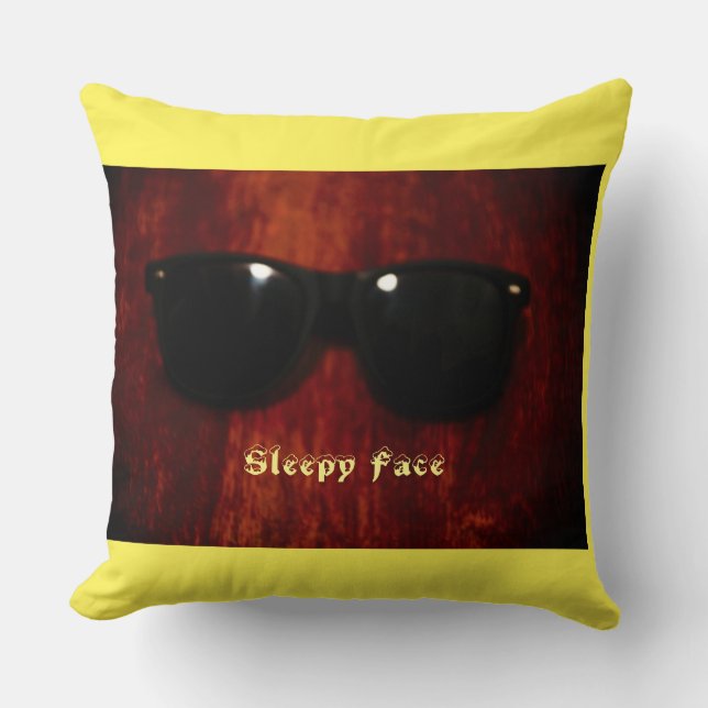 Sleepy Face Collection - Custom Throw Pillow (Front)