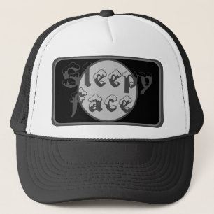 Sleepy Face: Green - Sun Brim - Trucker Hat