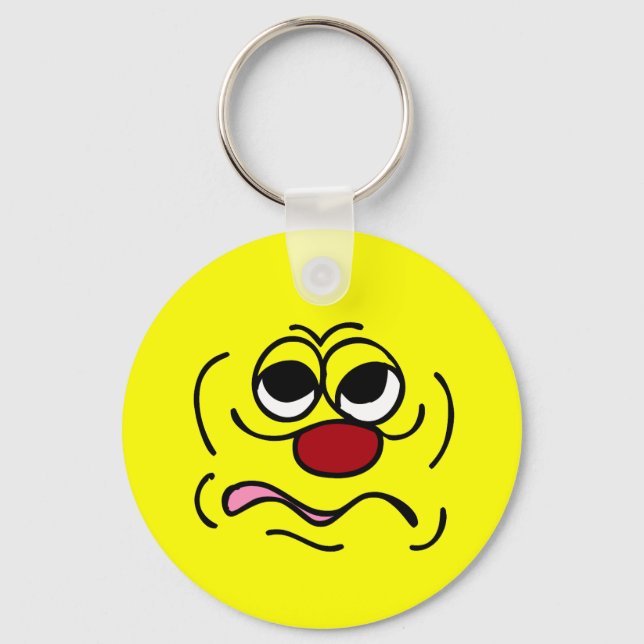 Sleepy Face Grumpey Key Ring (Front)
