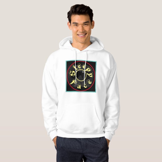 Sleepy Face: White - Unisex Hooded Sweatshirt (Front Full)