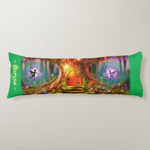 Sleepy Fairy magic tree. Green Giant custom Body Cushion