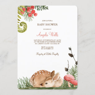 Sleepy Fawn Baby Shower Invitation