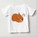 Sleepy Fox Baby T-Shirt<br><div class="desc">Sleepy fox</div>