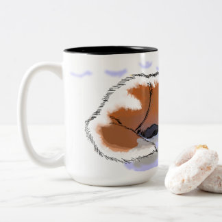 Sleepy fox in the Snow Two-Tone Coffee Mug