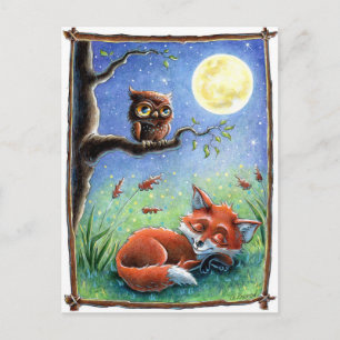 Sleepy Fox Postcard
