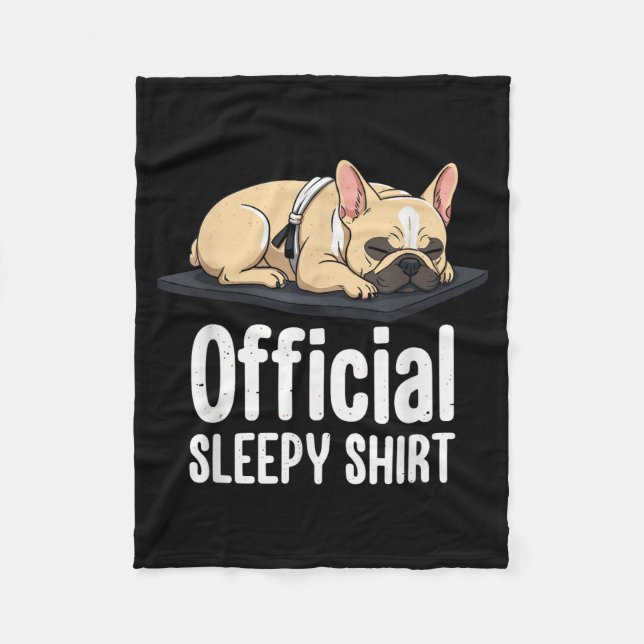 Sleepy French Bulldog Funny Dog Lovers Men Women K Fleece Blanket (Front)