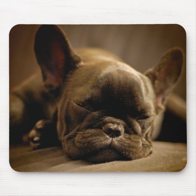 Sleepy French Bulldog Mouse Pad (Front)