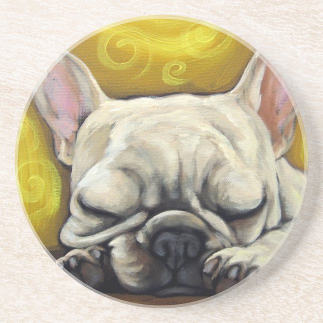 Sleepy Frenchie Coaster (Front)