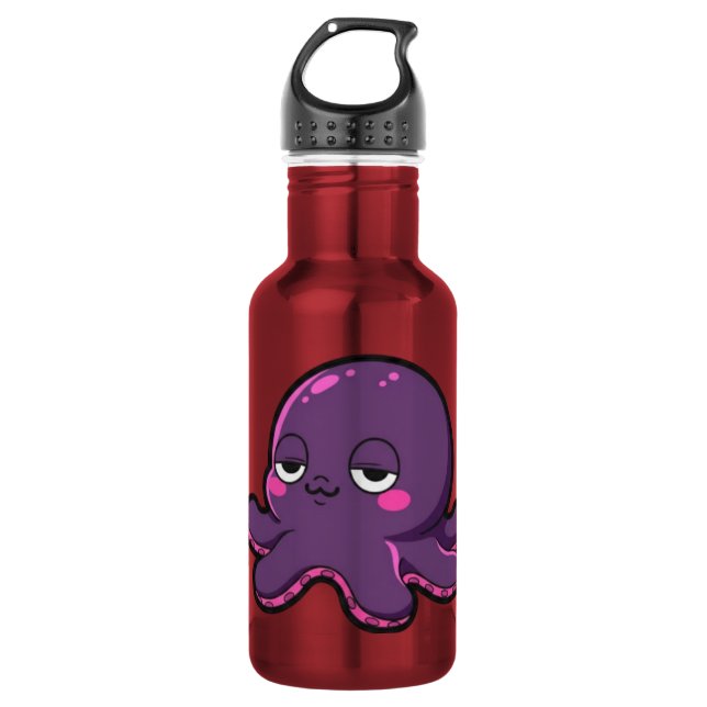 Sleepy Funny Octopus  532 Ml Water Bottle (Front)