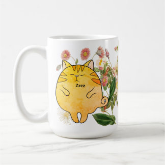 Sleepy Ginger Cat Coffee Mug
