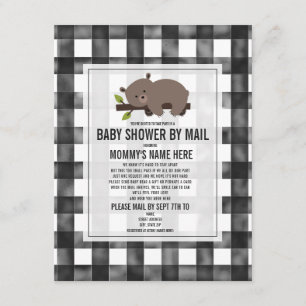 Sleepy Gingham Bear Baby Shower By Mail Invitation