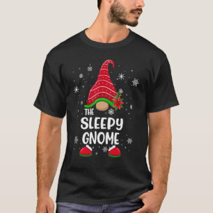 Sleepy Gnome Buffalo Plaid Matching Family Christm T-Shirt