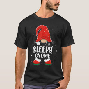 Sleepy Gnome Buffalo Plaid Matching Family Christm T-Shirt