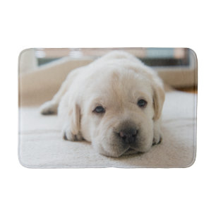 Sleepy Golden Labrador Puppy Bath Mat