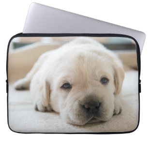 Sleepy Golden Labrador Puppy Laptop Sleeve
