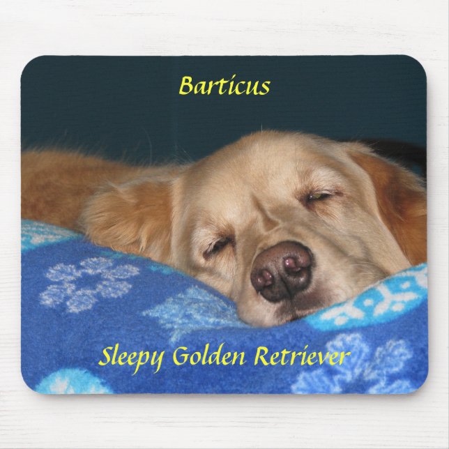 Sleepy Golden Retriever Mousepad (Front)