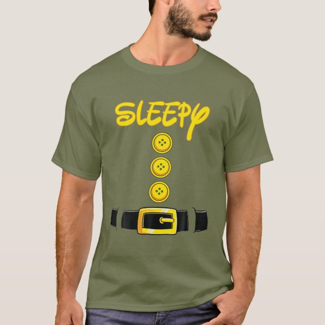 Sleepy Halloween Dwarf Costume Colour Matching T-Shirt (Front)