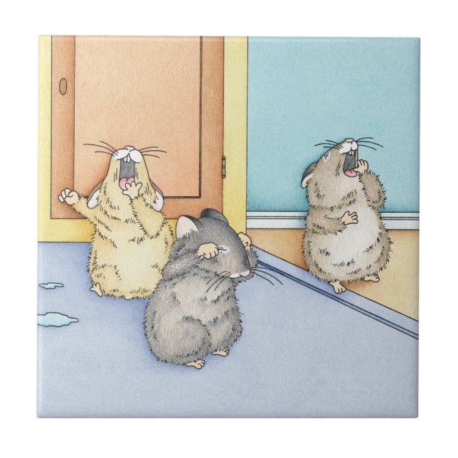 Sleepy Hamsters Ceramic Tile (Front)