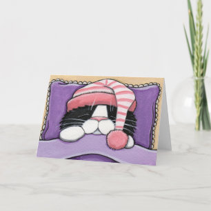 Sleepy Head - Cat Greeting Card