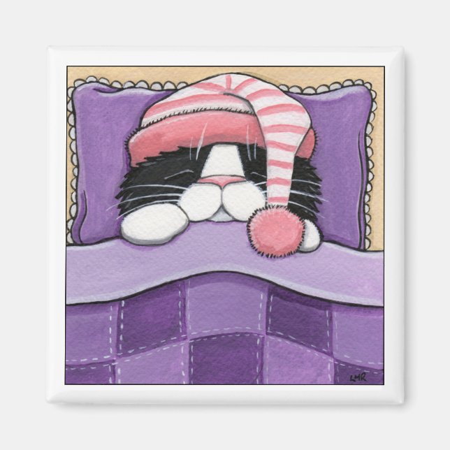 Sleepy Head - Cat Magnet (Front)