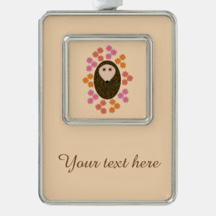 Sleepy Hedgehog and Flowers Custom Ornament