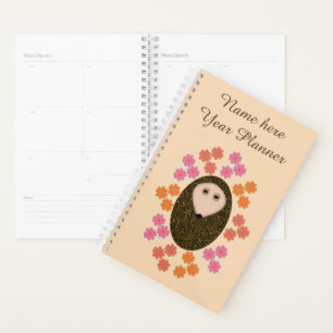 Sleepy Hedgehog and Flowers Custom Planner