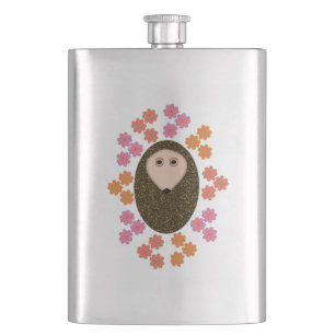 Sleepy Hedgehog and Flowers Flasks