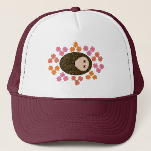Sleepy Hedgehog and Flowers Hat