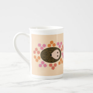 Sleepy Hedgehog and Flowers Mug