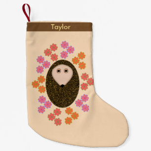 Sleepy Hedgehog and Flowers Personalised Stocking