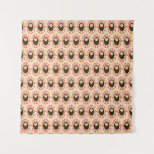 Sleepy Hedgehog and Flowers Tapestry