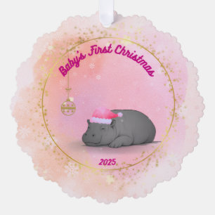 Sleepy Hippo Baby - Paper Ornament