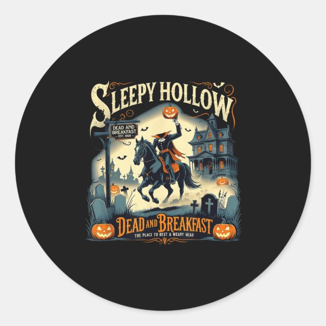 Sleepy Hollow Breakfast Soky Halloween  Classic Round Sticker (Front)