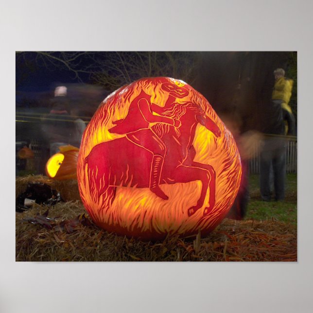 Sleepy Hollow Carved Halloween Pumpkin Poster (Front)