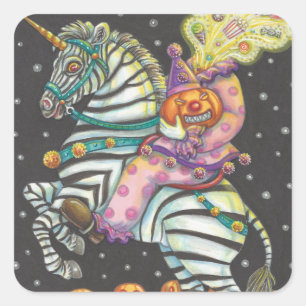 SLEEPY HOLLOW CIRCUS CLOWN, ZEBRA UNICORN STICKERS