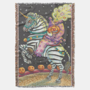 SLEEPY HOLLOW CIRCUS HALLOWEEN CLOWN THROW BLANKET