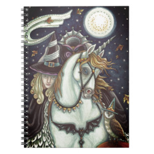 SLEEPY HOLLOW, HEADLESS GOTHIC WITCH, UNICORN, OWL NOTEBOOK