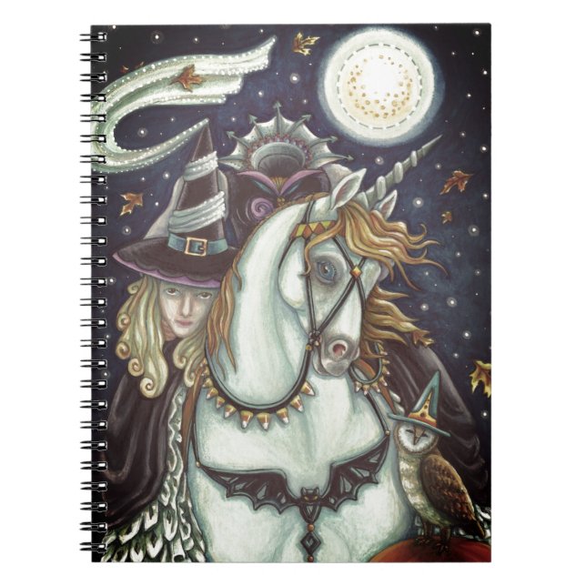 SLEEPY HOLLOW, HEADLESS GOTHIC WITCH, UNICORN, OWL NOTEBOOK (Front)