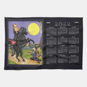 Sleepy Hollow Headless Horseman 2022 Calendar Tea Towel