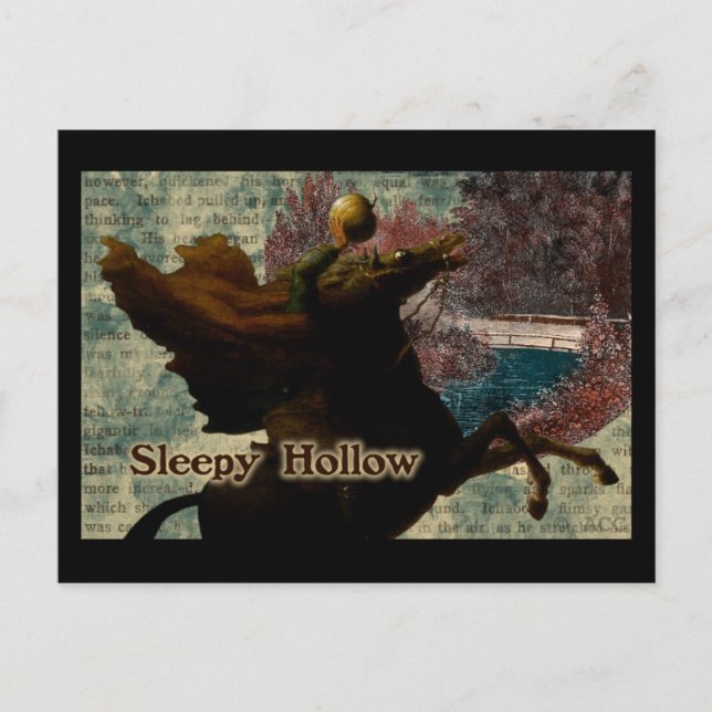 Sleepy Hollow Headless Horseman Holding Pumpkin Postcard (Front)