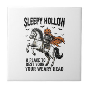 Sleepy Hollow Headless Horseman Vintage Halloween  Ceramic Tile
